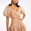 A DREAM WILL DO SHINE MINI DRESS -AKIRA Shop a dream will do shine mini dress champagne 1 1