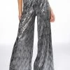 ABOVE ALL METALLIC WIDE LEG PANT 2 ABOVE ALL METALLIC WIDE LEG PANT -AKIRA Shop above all metallic wide leg pant silver 1 1