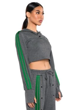 ACQUAINTED CROPPED HOODIE -AKIRA Shop acquainted cropped hoodie grey 3 3