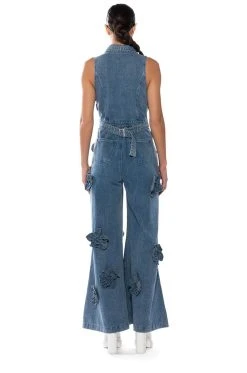 AFTER THE STORM FLORAL DENIM JUMPSUIT -AKIRA Shop after the storm floral denim jumpsuit denim 5 5