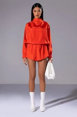 ALL DAY ERRANDS LIGHTWEIGHT ROMPER IN ORANGE -AKIRA Shop all day errands lightweight romper in orange orange 7 7