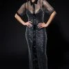 ALL EYES SPARKLE RHINESTONE POLO MAXI DRESS
