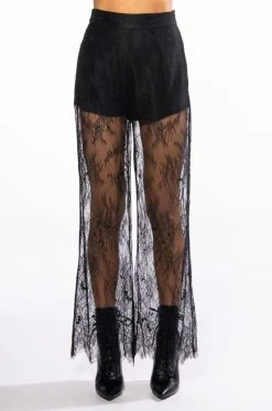 ALL OVER LACE HIGH WAIST WIDE LEG TROUSER -AKIRA Shop all over lace high waist wide leg trouser black 3 3