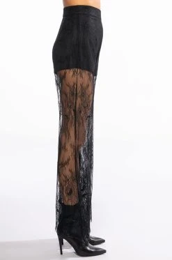 ALL OVER LACE HIGH WAIST WIDE LEG TROUSER -AKIRA Shop all over lace high waist wide leg trouser black 4 4