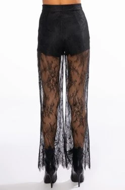 ALL OVER LACE HIGH WAIST WIDE LEG TROUSER -AKIRA Shop all over lace high waist wide leg trouser black 5 5