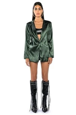 ALL THE RIGHT MOVES SATIN SHORTS -AKIRA Shop all the right moves satin shorts olive 3 3