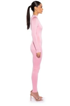 ALL THE WAY BODYCON FULL LENGTH JUMPSUIT -AKIRA Shop all the way bodycon full length jumpsuit pink 6 6