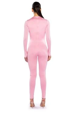 ALL THE WAY BODYCON FULL LENGTH JUMPSUIT -AKIRA Shop all the way bodycon full length jumpsuit pink 7 7