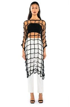 AMARA WIDE KNIT LONG SLEEVE MIDI DRESS -AKIRA Shop amara wide knit long sleeve midi dress black 3 3