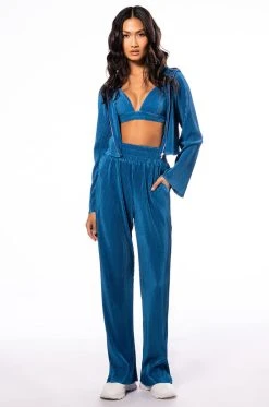 ASTRID PLEATED PALAZZO PANT -AKIRA Shop astrid pleated palazzo pant blue 3 3