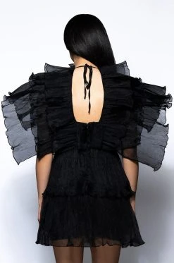 AURORA ORGANZA TIERED STATEMENT MINI DRESS -AKIRA Shop aurora organza tiered statement mini dress black 9 9