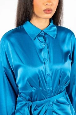 BABY COME BACK BUTTON UP MIDI DRESS -AKIRA Shop baby come back button up midi dress royal blue 5 5