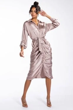 BABY COME BACK MAXI BUTTON UP MIDI DRESS