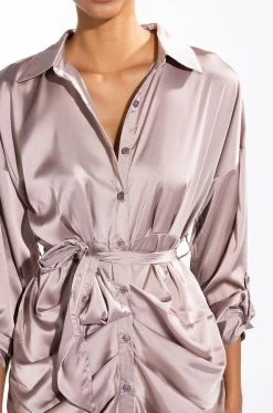 BABY COME BACK MAXI BUTTON UP MIDI DRESS -AKIRA Shop baby come back maxi button up midi dress light brown 6 6