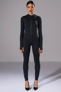 BEST WITH ANYTHING ZIP UP CATSUIT -AKIRA Shop best with anything zip up catsuit black 4 4