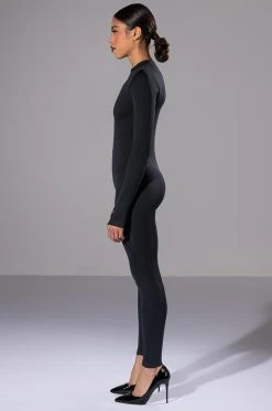 BEST WITH ANYTHING ZIP UP CATSUIT -AKIRA Shop best with anything zip up catsuit black 5 5