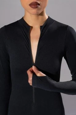 BEST WITH ANYTHING ZIP UP CATSUIT -AKIRA Shop best with anything zip up catsuit black 7 7