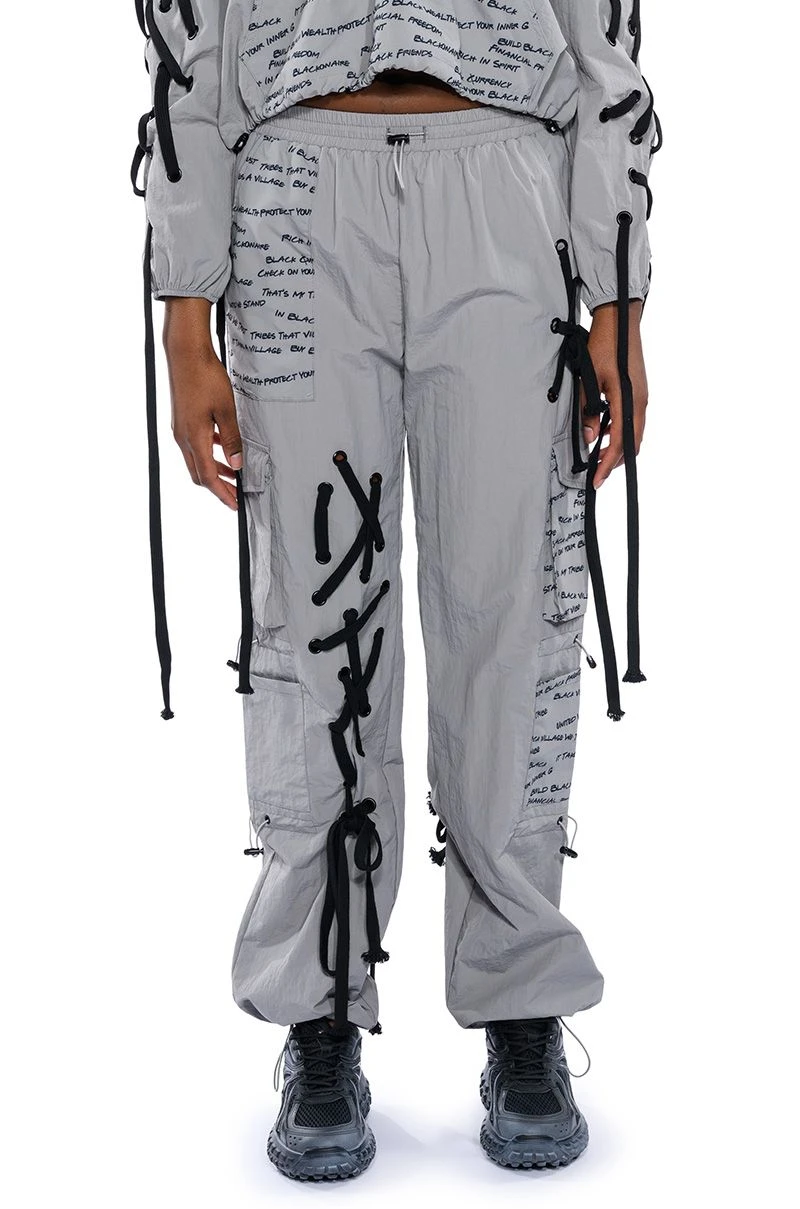 BLACK VILLAGE FOUNDATION LOGO LACE UP DETAIL JOGGER 3 BLACK VILLAGE FOUNDATION LOGO LACE UP DETAIL JOGGER