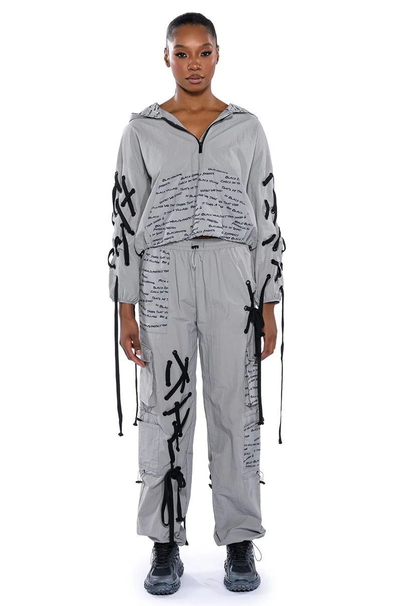 BLACK VILLAGE FOUNDATION LOGO LACE UP DETAIL JOGGER 5 BLACK VILLAGE FOUNDATION LOGO LACE UP DETAIL JOGGER - Image 3