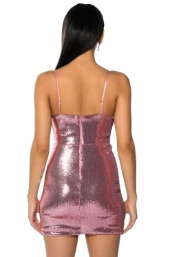 BRIELLA SEQUIN SPAGHETTI STRAP MINI DRESS 10 BRIELLA SEQUIN SPAGHETTI STRAP MINI DRESS -AKIRA Shop briella sequin spaghetti strap mini dress pink 4 4