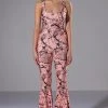 BRING THE FUNK PRINTED FLARED JUMPSUIT -AKIRA Shop bring the funk printed flared jumpsuit pink multi 1 1