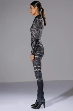 CATCH A GLIMPSE ZIP UP CATSUIT -AKIRA Shop catch a glimpse zip up catsuit black 3 3