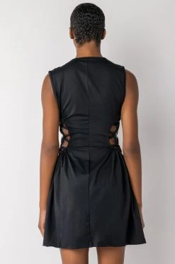 CAUGHT UP IN THE TWIST MINI DRESS WITH SLIT -AKIRA Shop caught up in the twist mini dress with slit black 5 5