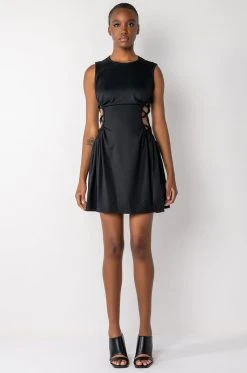 CAUGHT UP IN THE TWIST MINI DRESS WITH SLIT -AKIRA Shop caught up in the twist mini dress with slit black 7 7