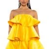 CENTER OF ATTENTION LAYERED MINI DRESS -AKIRA Shop center of attention layered mini dress yellow 1 1 c1