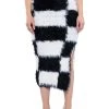 CHECKMATE SIR FUZZY MIDI SKIRT -AKIRA Shop checkmate sir fuzzy midi skirt black white 1 1
