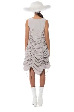 CHLOE CONVERTIBLE DRAWSTRING DRESS -AKIRA Shop chloe convertible drawstring dress gray 5 5 c1