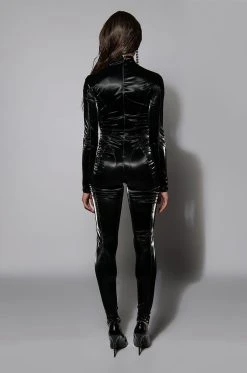 CHOOSE ME FAUX LEATHER CATSUIT -AKIRA Shop choose me faux leather catsuit black 5 5