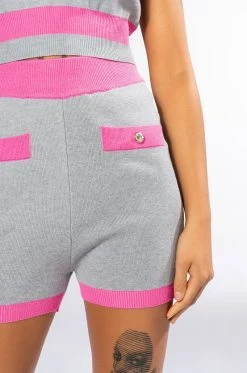 COLLEGIATE SO STUDIOUS KNIT BOOTY SHORT -AKIRA Shop collegiate so studious knit booty short grey multi 9 9
