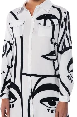 CREATOR BUTTON DOWN MAXI DRESS -AKIRA Shop creator button down maxi dress white black 5 5 c1