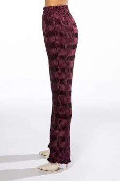 CRINKLE SATIN PALAZZO PANT 12 CRINKLE SATIN PALAZZO PANT -AKIRA Shop crinkle satin palazzo pant dark purple 4 4