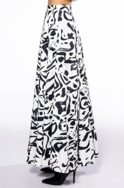 DALI'S MUSE BANDEAU ABSTRACT MAXI SKIRT -AKIRA Shop dalis muse bandeau abstract maxi skirt white black 5 5