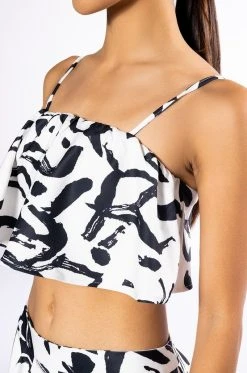 DALI'S MUSE BANDEAU ABSTRACT TOP 16 DALI'S MUSE BANDEAU ABSTRACT TOP -AKIRA Shop dalis muse bandeau abstract top white black 7 7