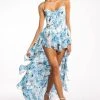DANCING DAYS FLORAL HIGH LOW DRESS -AKIRA Shop dancing days floral high low dress blue 1 1