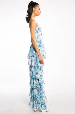 DANCING DAYS FLORAL HIGH LOW DRESS -AKIRA Shop dancing days floral high low dress blue 3 3