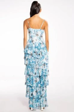 DANCING DAYS FLORAL HIGH LOW DRESS -AKIRA Shop dancing days floral high low dress blue 4 4