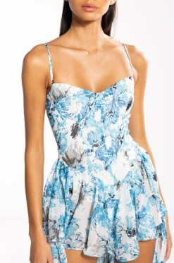 DANCING DAYS FLORAL HIGH LOW DRESS -AKIRA Shop dancing days floral high low dress blue 5 5