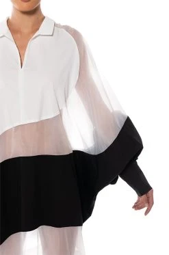 DAY AND NIGHT COLORBLOCKED MAXI DRESS -AKIRA Shop day and night colorblocked maxi dress white black 6 6