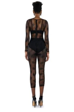 DAY BY DAY LACE JUMPSUIT AND TWIST FRONT MAXI SKIRT SET -AKIRA Shop day by day lace jumpsuit and twist front maxi skirt set black 10 10