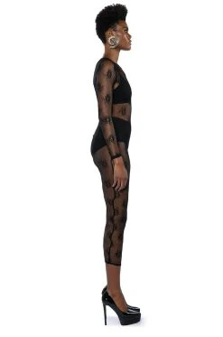 DAY BY DAY LACE JUMPSUIT AND TWIST FRONT MAXI SKIRT SET -AKIRA Shop day by day lace jumpsuit and twist front maxi skirt set black 9 9