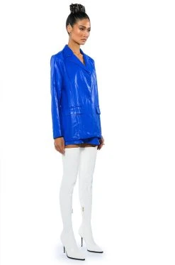 DETERMINED MIND FAUX LEATHER SKIRT -AKIRA Shop determined mind faux leather skirt royal blue 8 8