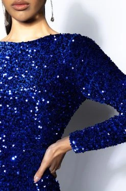 DIVA LONG SLEEVE MINI DRESS -AKIRA Shop diva long sleeve mini dress royal blue 8 8