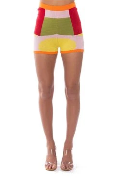 DONNA KNIT BOOTY SHORT -AKIRA Shop donna knit booty short orange multi 6 6