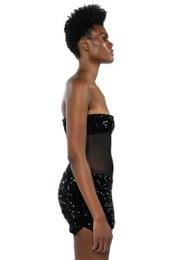 ENJOY THE VIEW MESH PANEL SEQUIN MINI DRESS -AKIRA Shop enjoy the view mesh panel sequin mini dress black 6 6