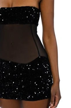ENJOY THE VIEW MESH PANEL SEQUIN MINI DRESS -AKIRA Shop enjoy the view mesh panel sequin mini dress black 8 8