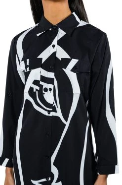 EUROPE GETAWAY BUTTON DOWN MAXI DRESS -AKIRA Shop europe getaway button down maxi dress black white 9 9